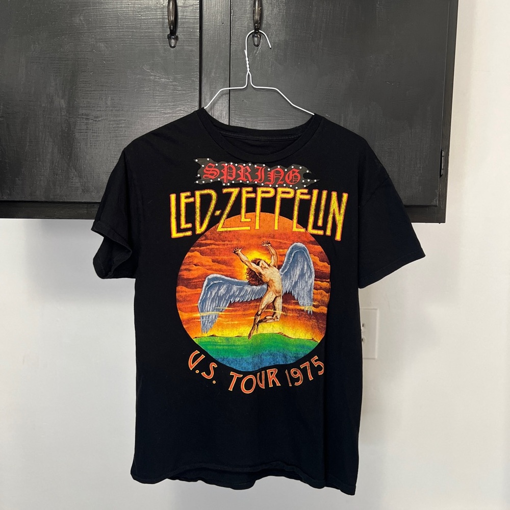 Remade Led Zeppelin 1975 Tour Black T-Shirt